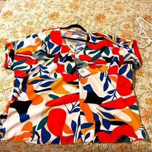 Multi color poncho top